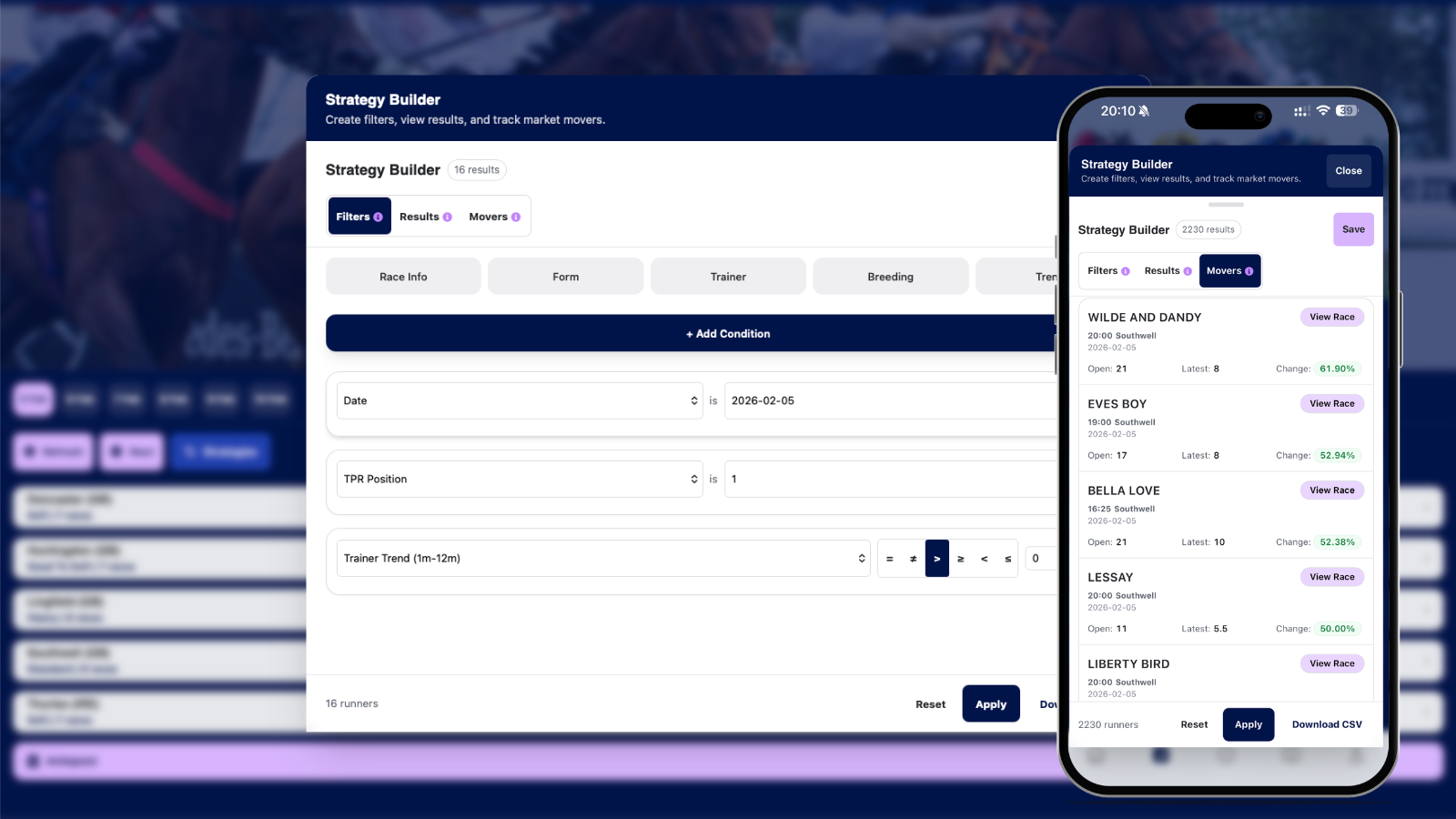 Strategy Builder Interface