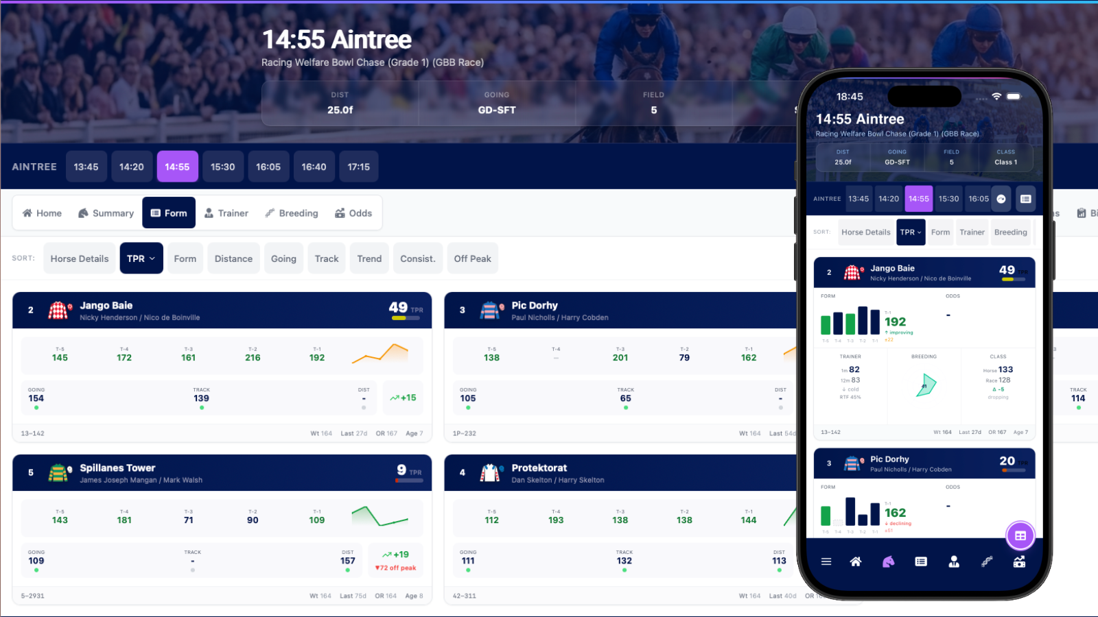 Class Delta and Handicap Mark Gauge in Dashboard